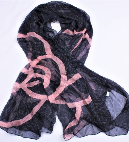 Alice&Lily pure silk scarf exquisitely crafted (165x100cm) scarf in navy/pink  Style : SC/4709